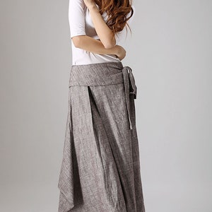 Linen skirt pockets, linen skirt, wrap skirt, linen wrap skirt, maxi skirt, womens skirts, maxi wrap skirt, linen skirt women 0872 image 9