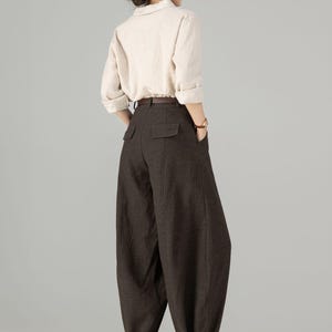 Women's Linen baggy pants, Casual Baggy Harem Pants, Army green Long linen pants, Spring linen pants, Loose Fitting Pants, Xiaolizi 5703 image 13
