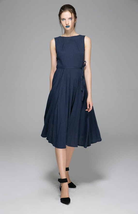 Linen dresses Navy Blue dress womens dresses maxi dress Etsy