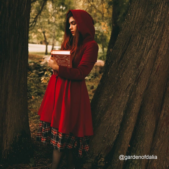Red swing hooded princess coat 2415 Red swing hooded princess coat 2415