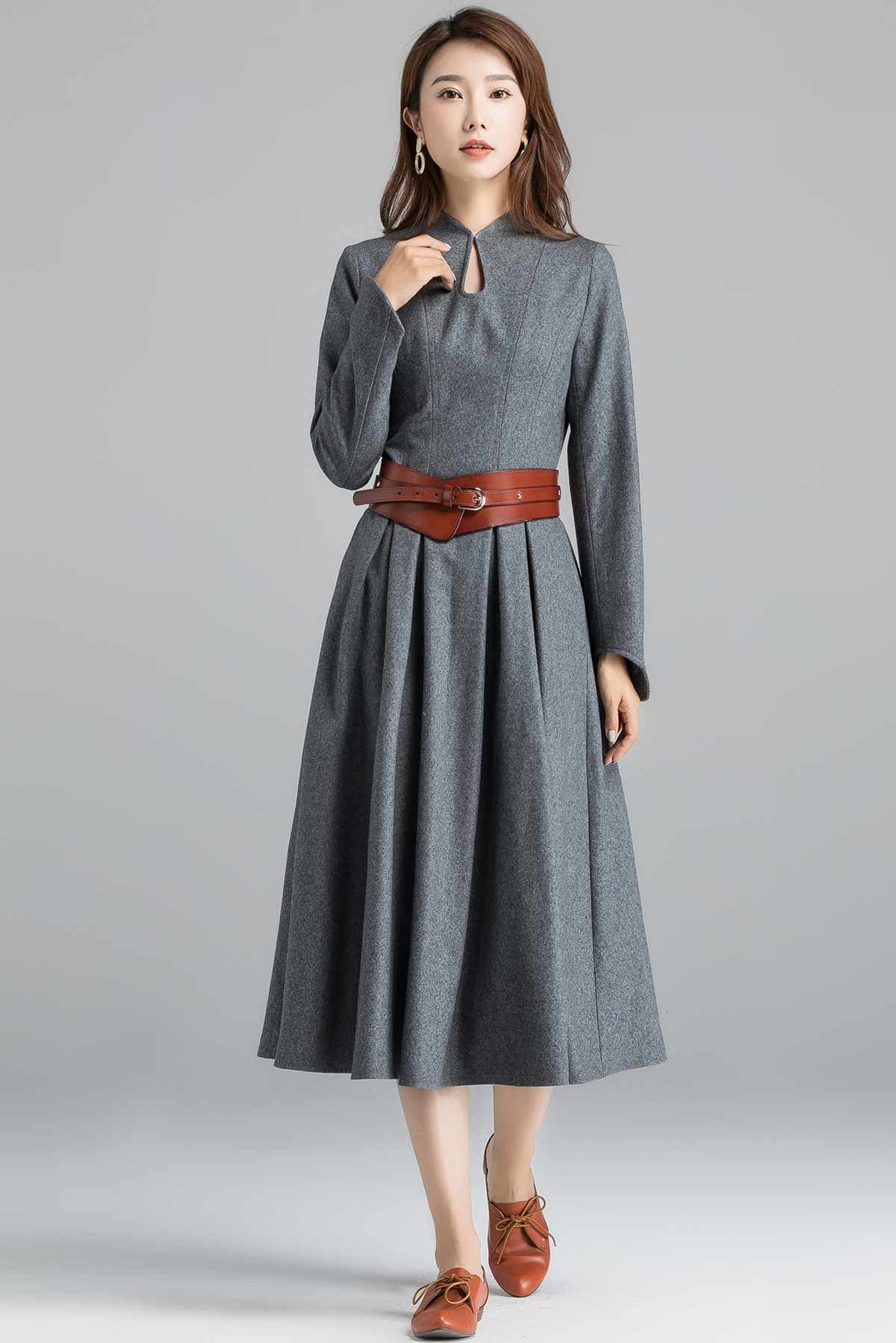 Vintage inspired wool dress Wool dress women A Line dress Etsy
