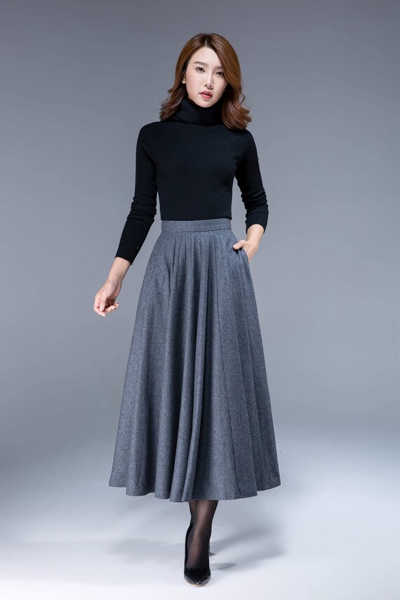 Vintage 1950s Wool Circle Skirt, Maxi Skirt for Women, 1950s Vintage 1950s Wool Circle Skirt, Maxi Skirt for Women, 1950s