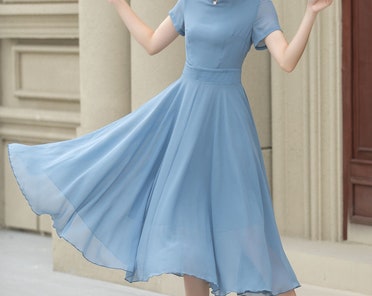 ワンピース Belle Jardin Chiffon Dress powder blue ワンピース Belle Jardin Chiffon Dress powder blue Belle