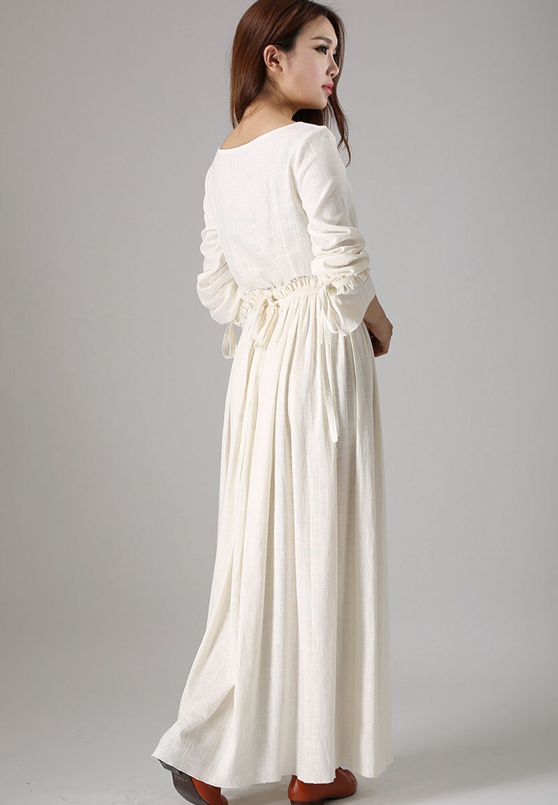 Linen Dress White off White Dress Maxi Dress for Women Fit | Etsy