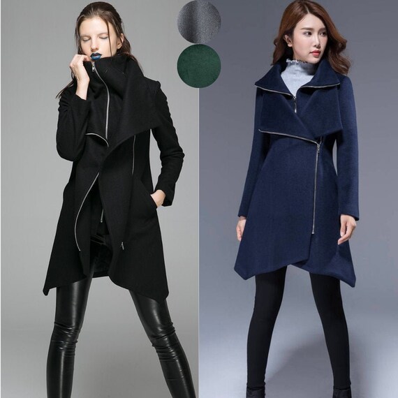 ladies black designer coat