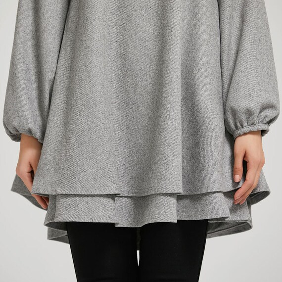 Wome's wool tuic dress in grey 2310 Wome's wool tuic dress in grey 2310