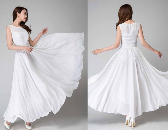 White sleeveless fit and flare maxi dress 1535# White sleeveless fit and flare maxi dress 1535#