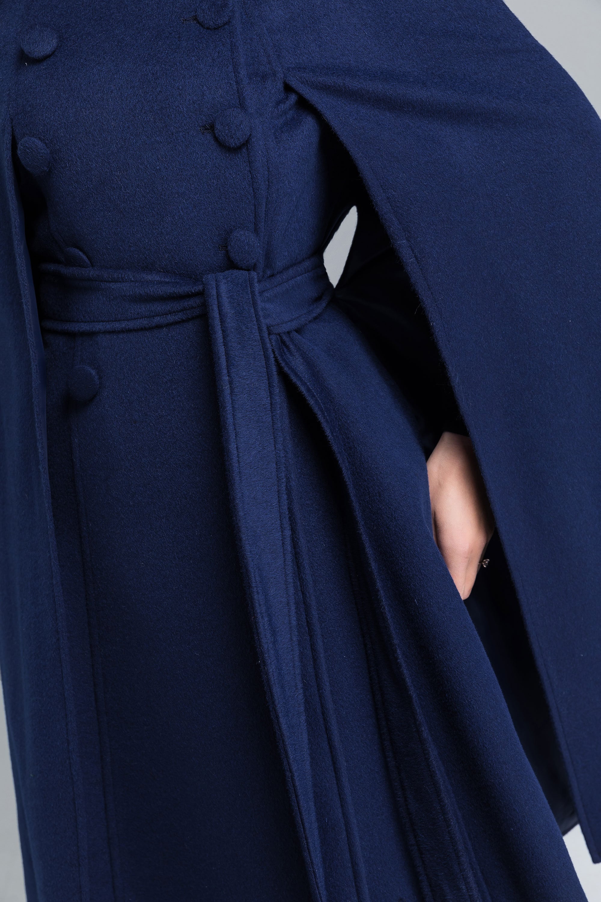 Winter Wool Cape Coat Women Long Wool Cape With Stand Collar Etsy UK