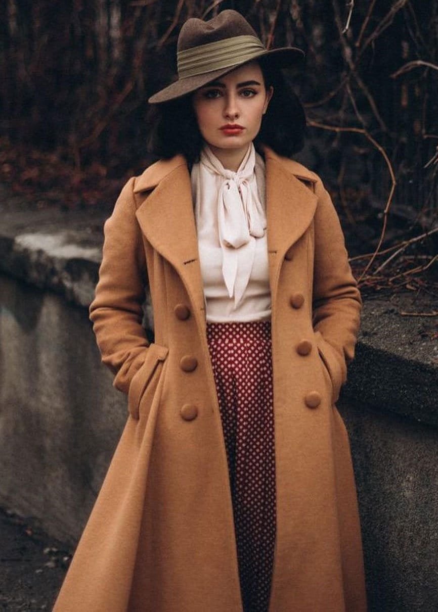 Double Breasted Wool Coat, Women's Winter Wool Coat, Brown Double Breasted Wool Coat, Women's Winter Wool Coat, Brown