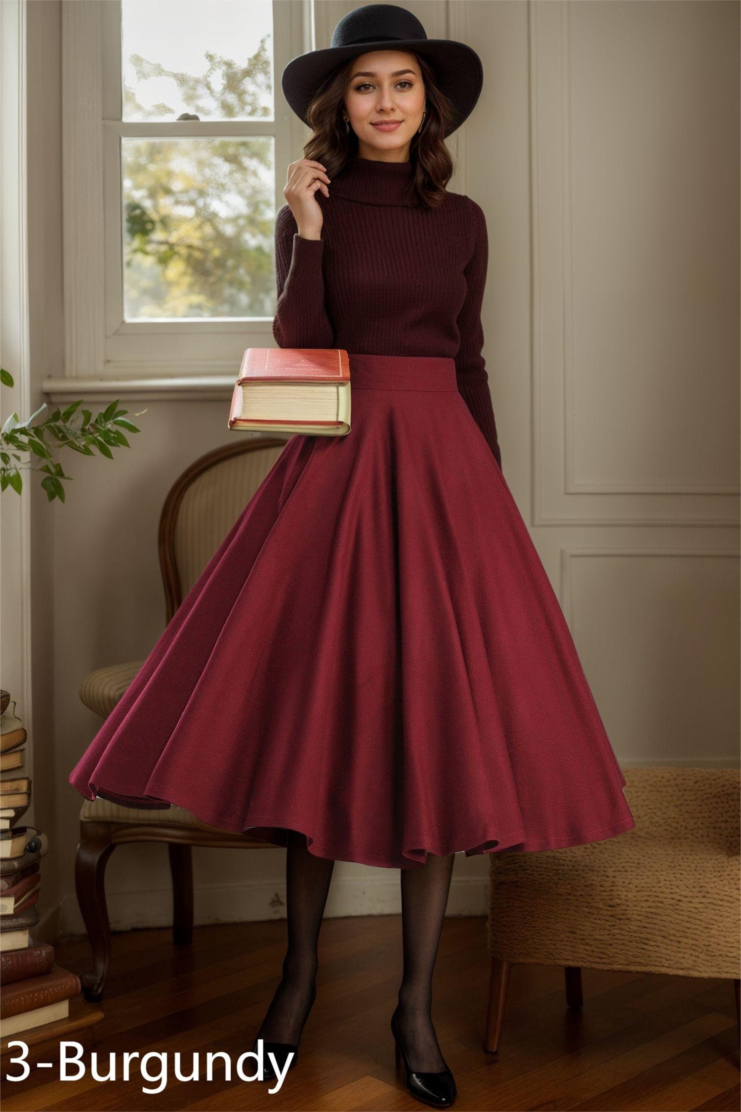 ★GRACE U★2024FW★Adia Wool Skirt★2色 Shop - Tops - GRACE U