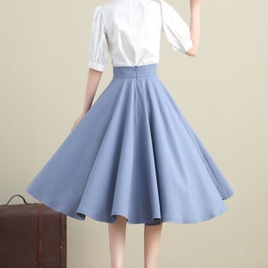 Linen Skirt Women, A Line Circle Skirt, High Waist Flared Skirt, Spring ...