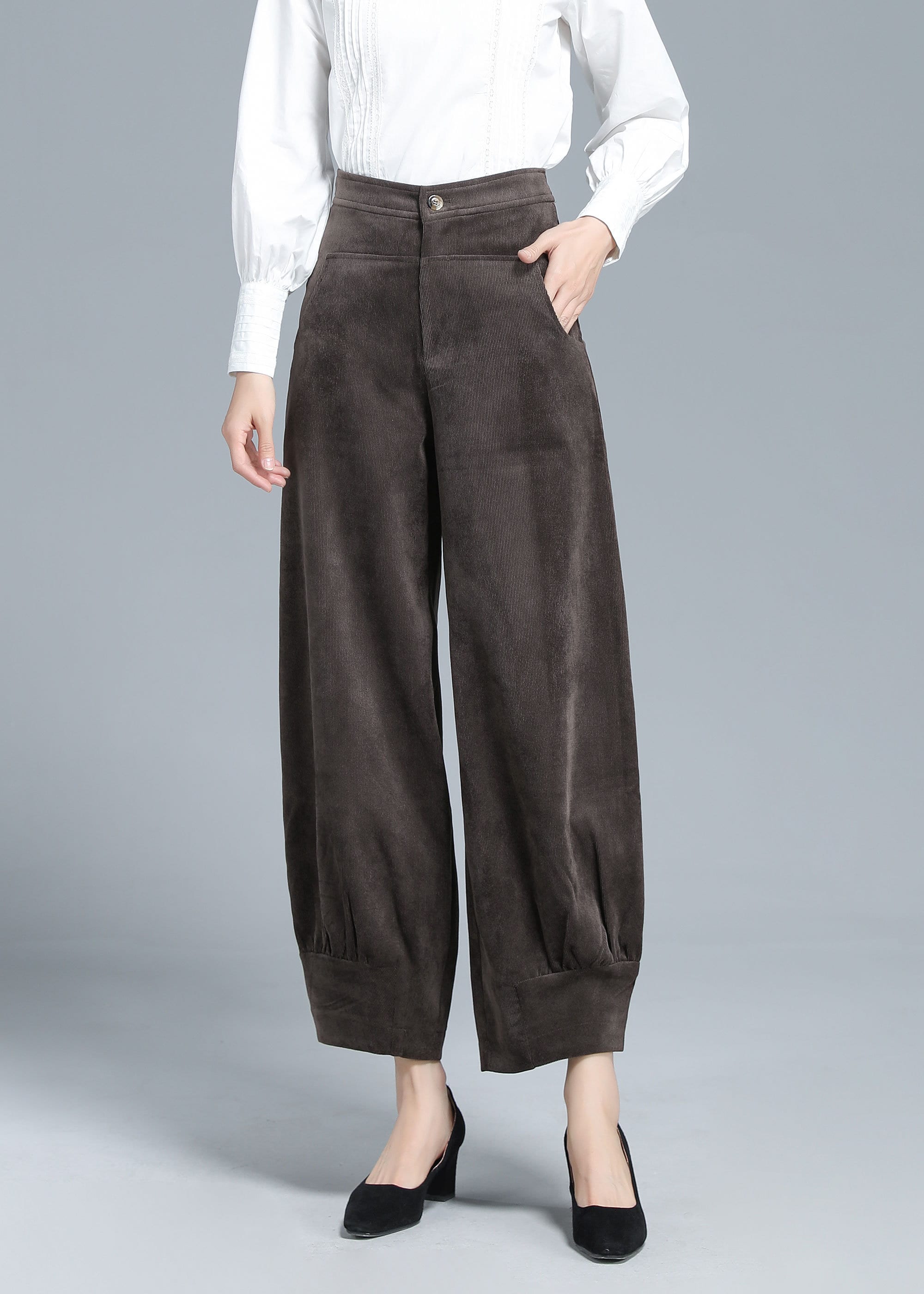 Corduroy Pants Women, Wide Leg Corduroy Pants, Autumn Winter