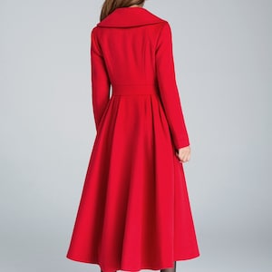 Wool Princess coat, Dress Coat, 1950s Vintage inspired Swing coat, Long wool coat women, winter coat women, fit and flare coat 1640 image 4