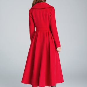 Wool Princess coat, Dress Coat, 1950s Vintage inspired Swing coat, Long wool coat women, winter coat women, fit and flare coat 1640 image 3