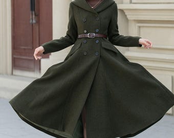 Wool Coat, Womens Coat, Winter Coat, Hooded Coat, Long Wool Wool Coat, Womens Coat, Winter Coat, Hooded Coat, Long Wool