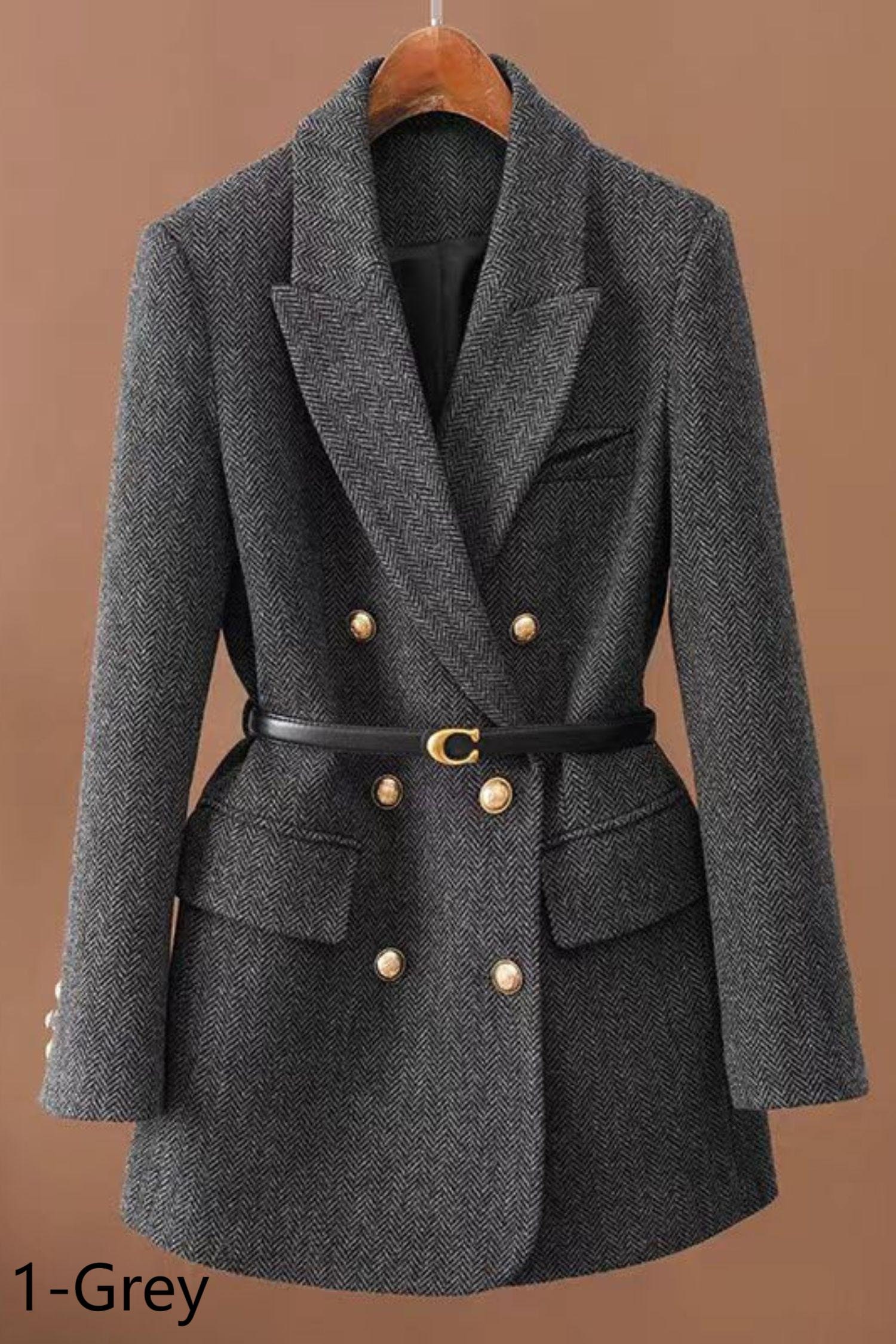 Wool Coat, Womens Grey Coat, Winter Coat Women, Blazer Women
