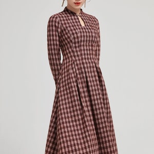 Vintage Inspired Plaid Wool Dress Womens A Line Swing Dress - Etsy