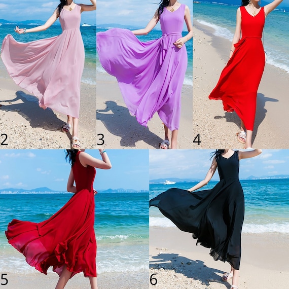 V Neck Sleeveless Long Summer Dress 3017 V Neck Sleeveless Long Summer Dress 3017