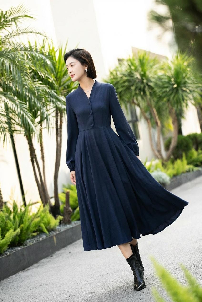 kora midi dress Shoshanna Women's Kora Cherry Print Denim Midi-Dress - Navy Cherry