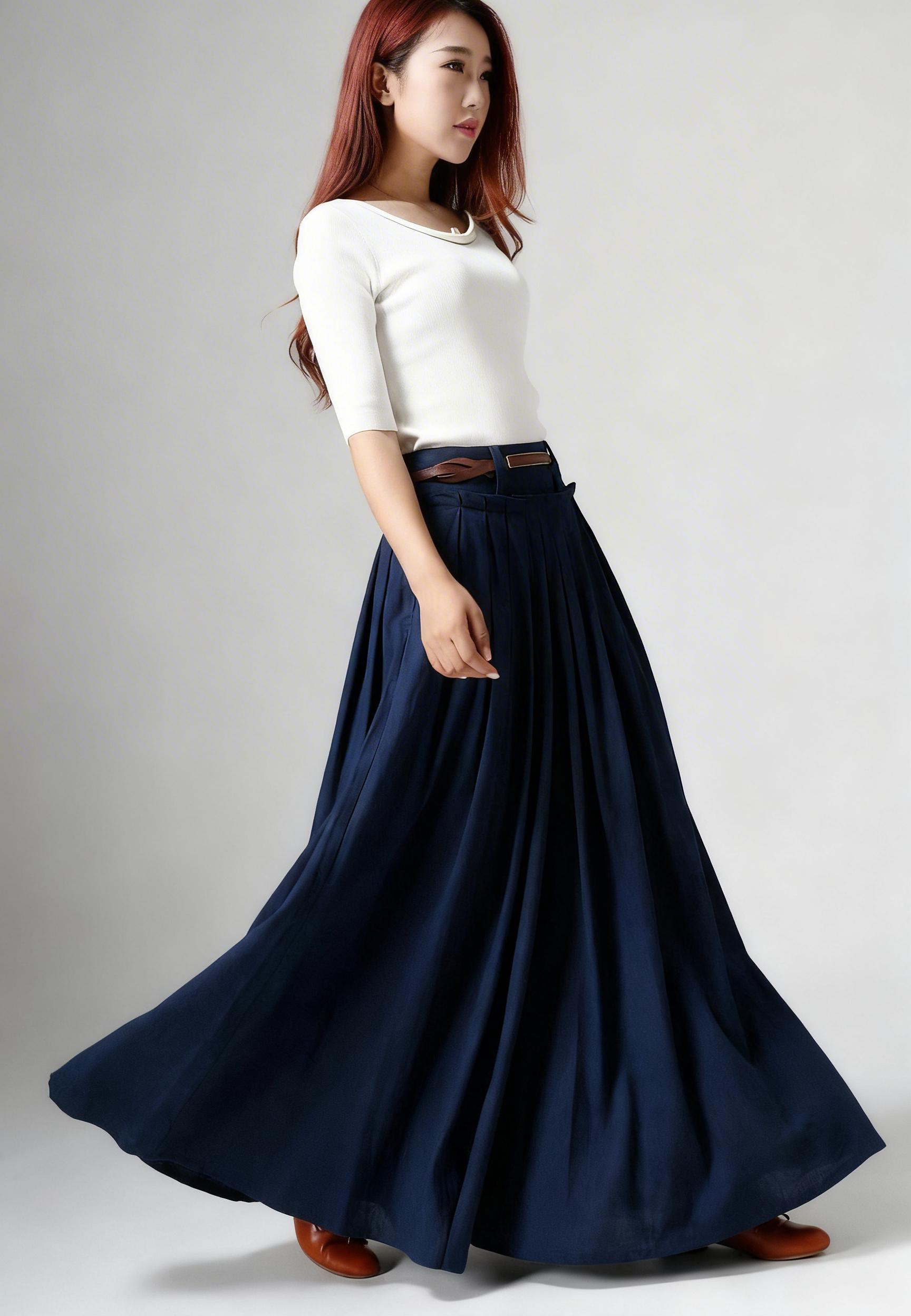 L'Appartement 美品 Navy Maxi Skirt 36 L'Appartement 美品 Navy Maxi