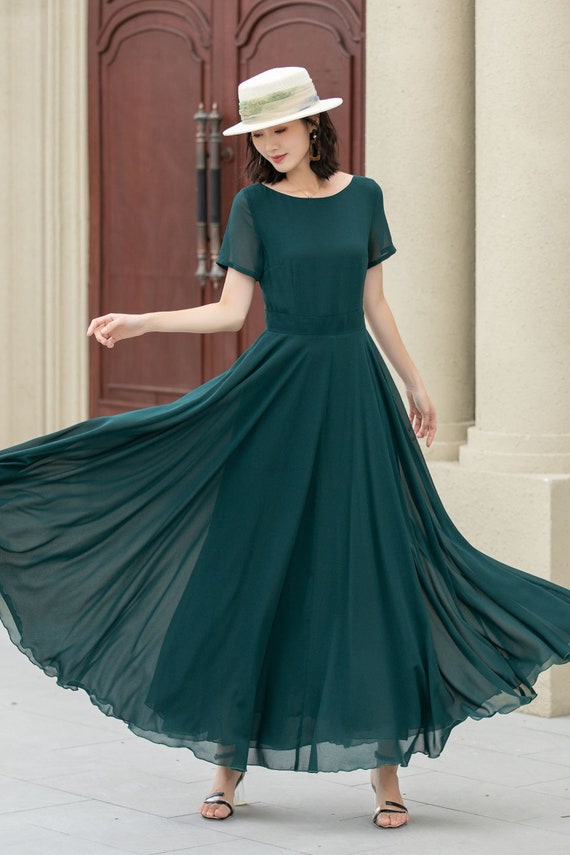 Blue Maxi Handmade Bridesmaid Dress 1523# Blue Maxi Handmade Bridesmaid Dress 1523#