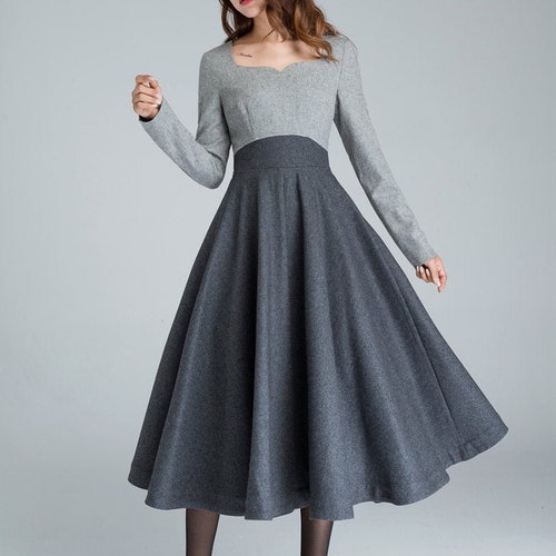 navy blue dress for baby girl New 100% Wool Dress / Women's Dresses / Oversize Dress / Tunic Dress / Minimalist Dress / Reversible Dress / Designer Dress / Autumn Winter