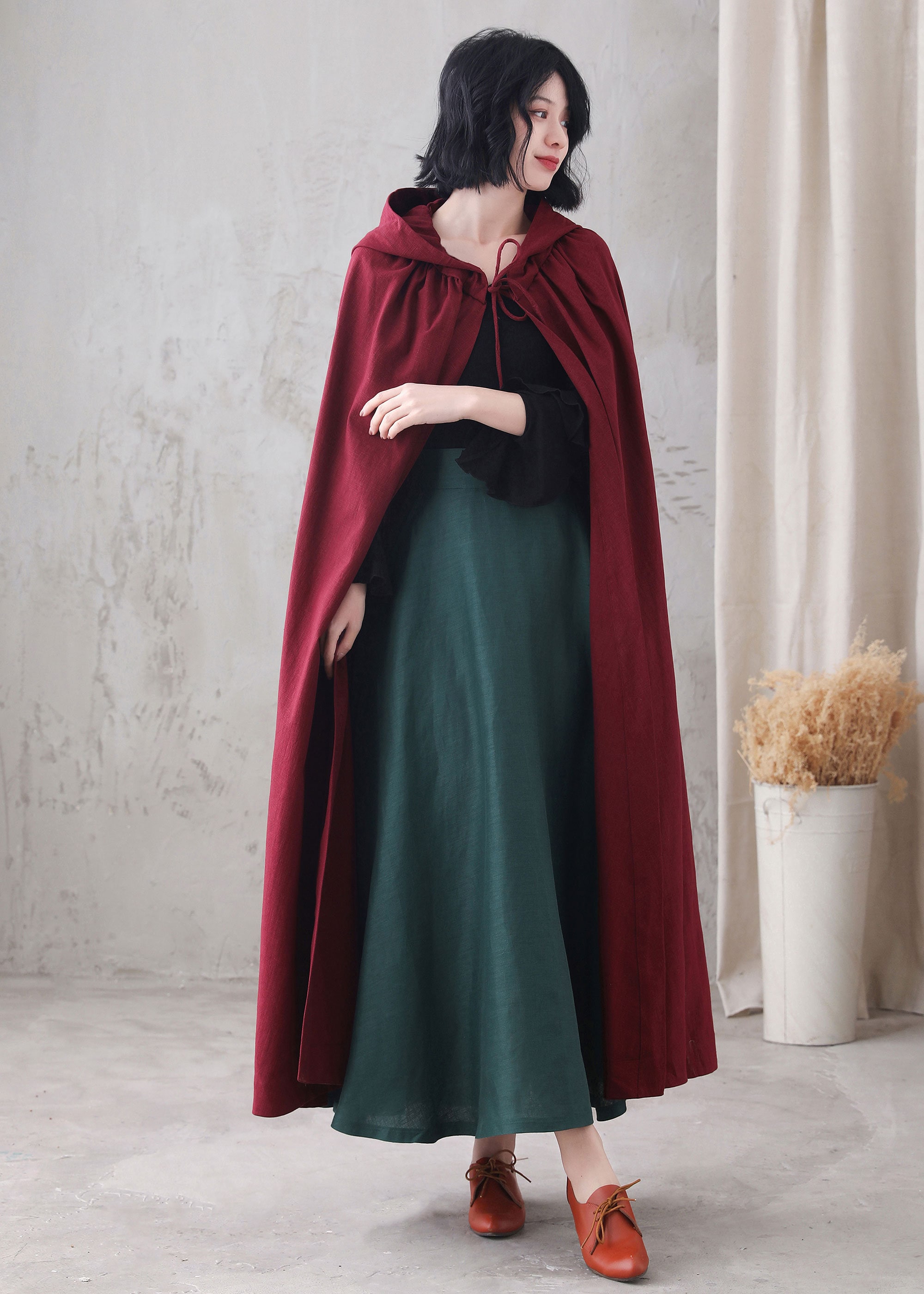 BJE Renaissance-Umhang Mit Kapuze – Samt-Umhang Für Mittelalter-Cosplay, Halloween & Kostümpartys