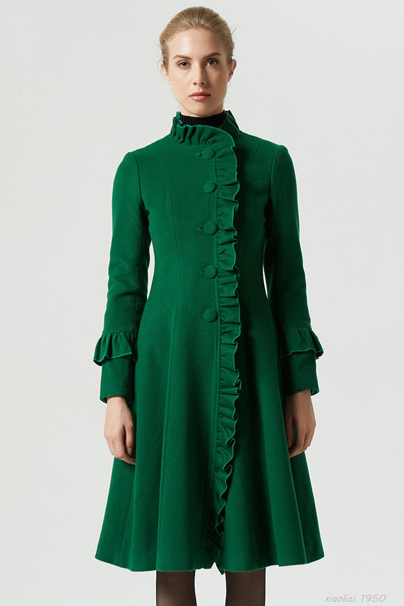 Langer Wintermantel Damen - Eleganter Wollmantel In A-Linie