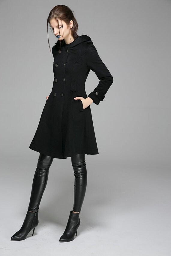 ベルトダブルブレストウールブレンドコート ベルト ダブルブレストコート - ブラック | ZARA Japan / 日本