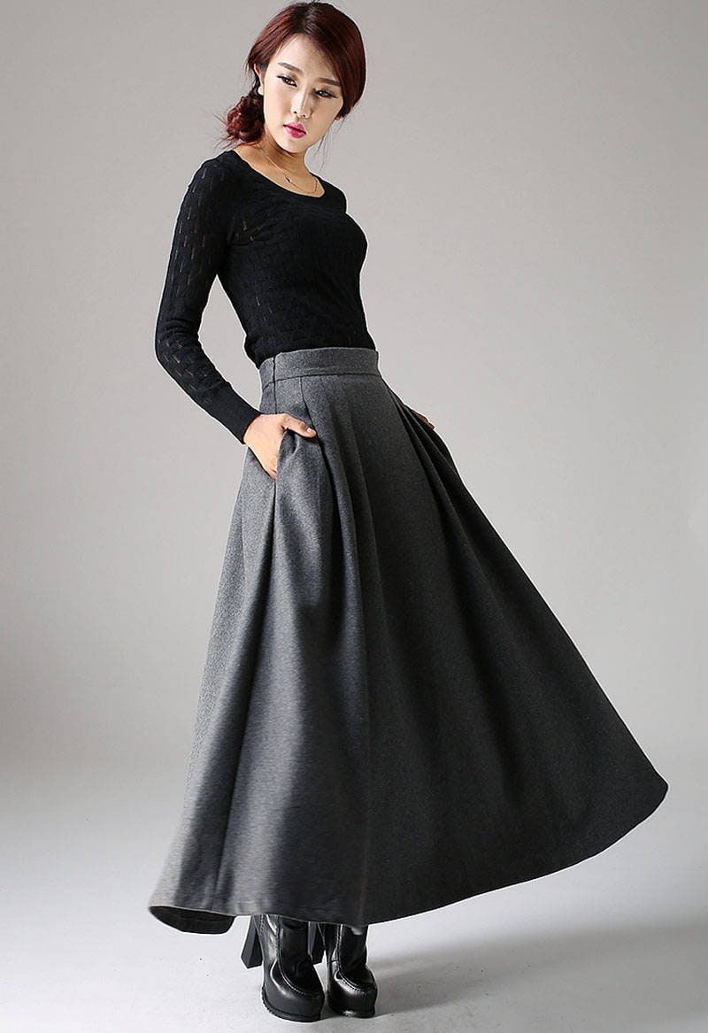 Wool Skirt, A Line Maxi Skirt, Winter Skirt Women, Long Wool Wool Skirt, A Line Maxi Skirt, Winter Skirt Women, Long Wool