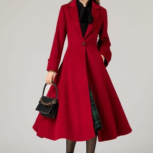 Red princess long wool coat 5480 Red princess long wool coat 5480
