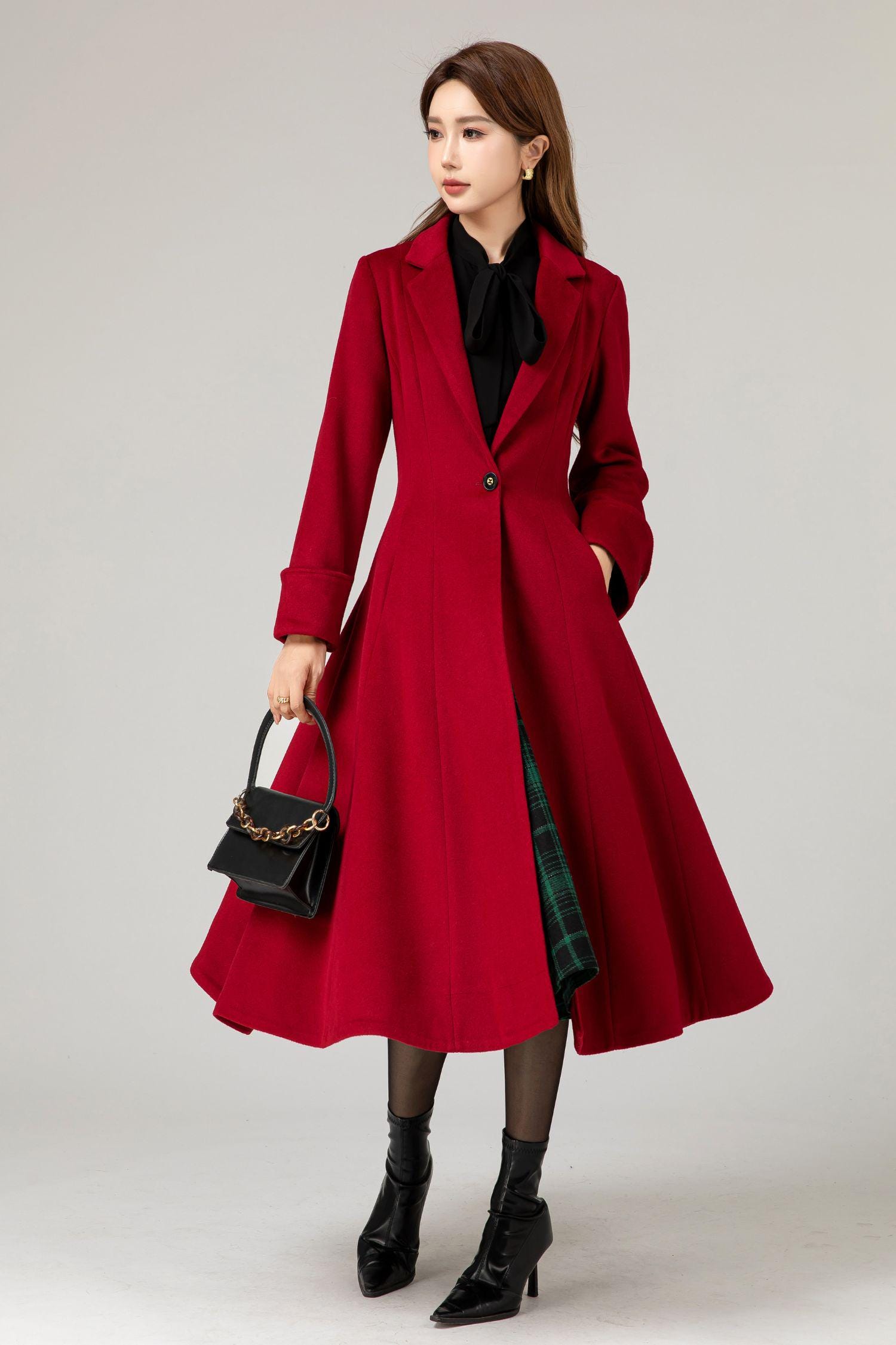 Red princess long wool coat 5480 Red princess long wool coat 5480