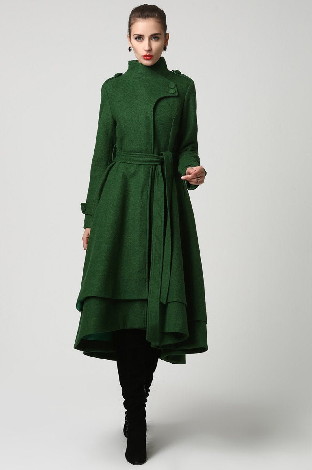 Long Wool Coat, Wool Coat Women, Green Wool Coat, Asymmetrical Coat, Gothic Coat, Winter Coat Women, Belted Wool Coat, Made to Order 1112 - Etsy Long Wool Coat, Wool Coat Women, Green Wool Coat, Asymmetrical Coat, Gothic Coat, Winter Coat Women, Belted Wool Coat, Made to Order 1112 - Etsy