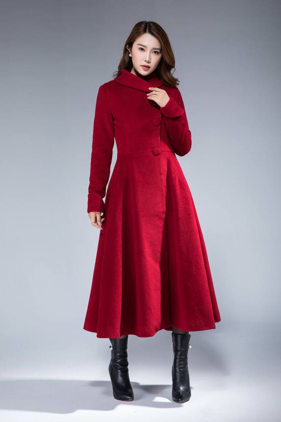 Warm Winter Coat, Wool Coat, Dress Coat, Woman Coat, Fit and Flare