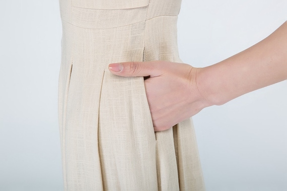 summer linen dress, beige dress, midi dress 1695 summer linen dress, beige dress, midi dress 1695