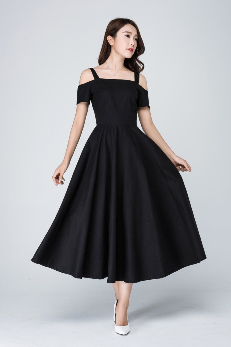 Off Shoulder Linen Dress