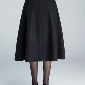 A line Midi skirt, Midi wool skirt, wool skirt, woman skirt, black winter skirt, fitted skirt, handmade skirt, warm winter skirt 1636 image 7