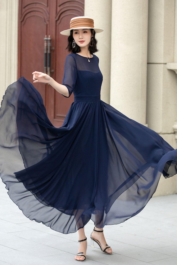 open lace back dress Elegant Teal Green Chiffon Evening Gown with Cape Sleeves