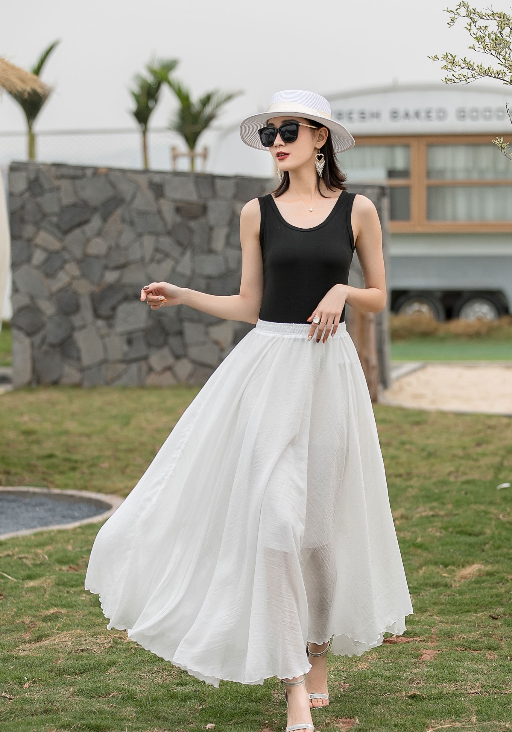 Printed cotton voile skirt dior hot sale