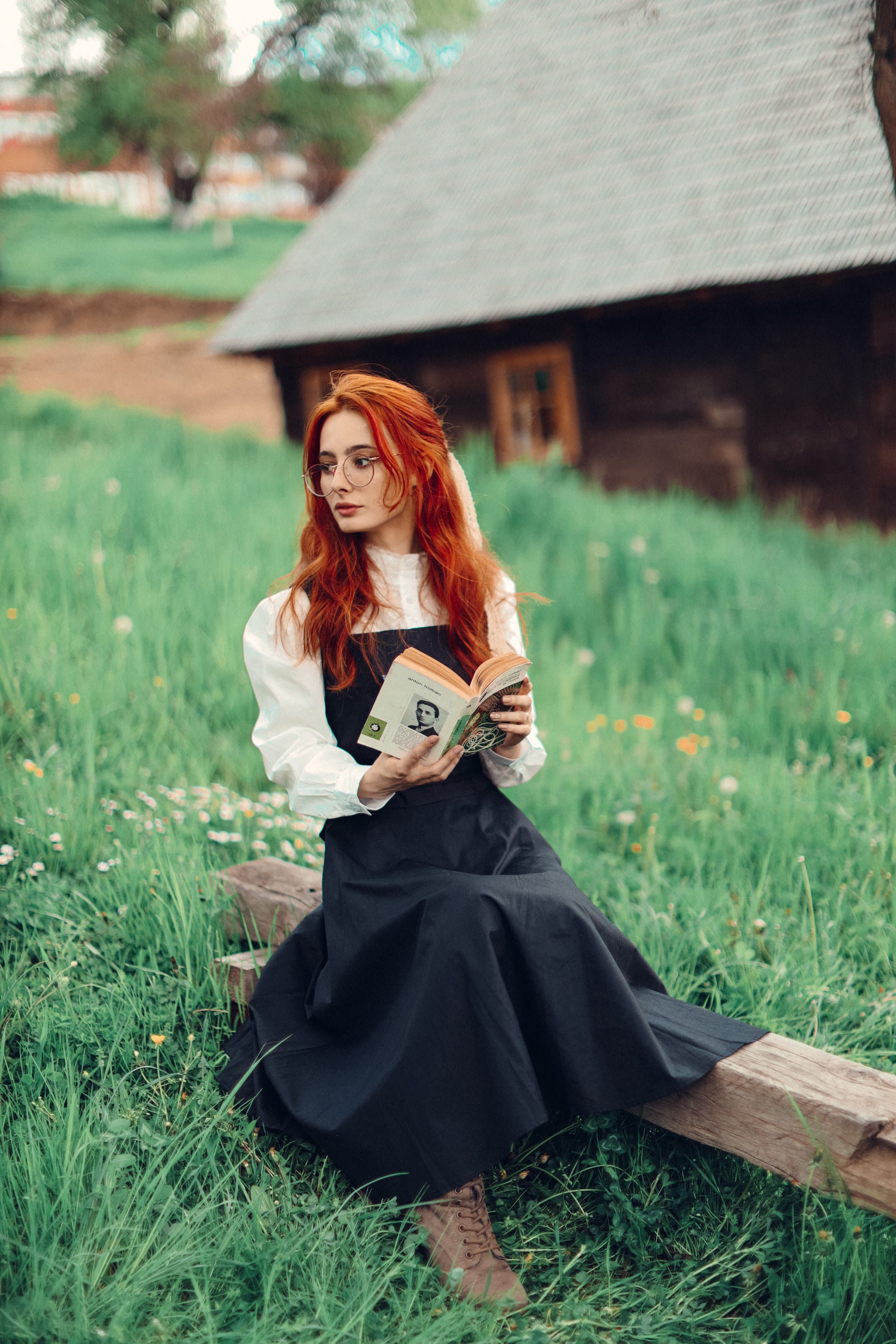 Yellow Black Pinafore Attached Dress