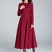 Wool dress Vintage, womens dresses casual, Red dress women, Midi winter dress, fall dress for women, ladies dresses, fitted dress 1618# 
