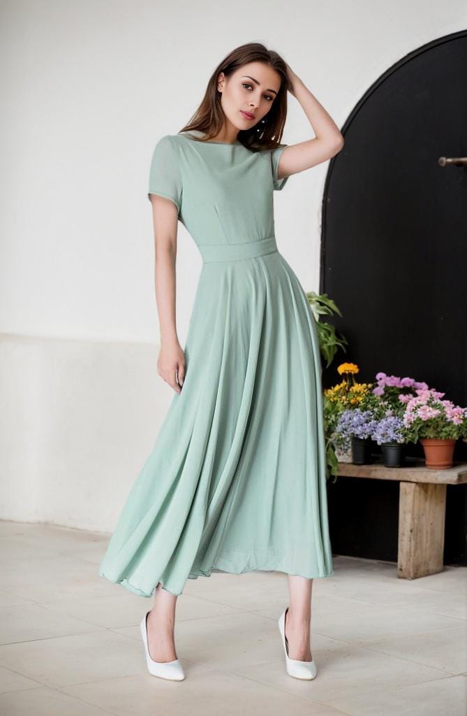 Ladies Dresses Ross Dress For Less In Long Beach Mint Chiffon Maxi Dress:  Eco-friendly Bridesmaid Or Wedding Dress UK
