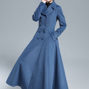 Vintage Inspired Long Wool Princess Coat Women, Fit and Flare Coat, Autumn Winter Outwear, Trench Coat, Double Breasted Coat, Xiaolizi 3127 image 9