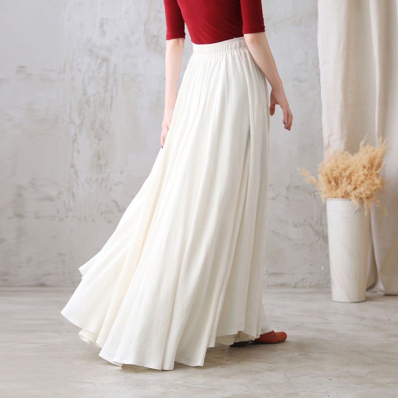 Plus Size Swing Linen Maxi Skirt Women Full Flowy Long Cotton - Etsy