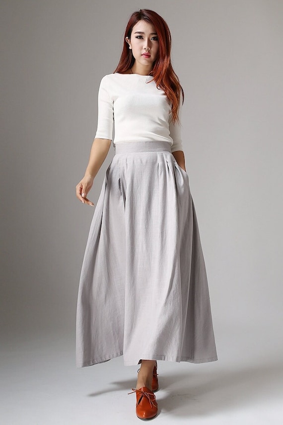 Light gray Swing pleated skirt 1041# Light gray Swing pleated skirt 1041#
