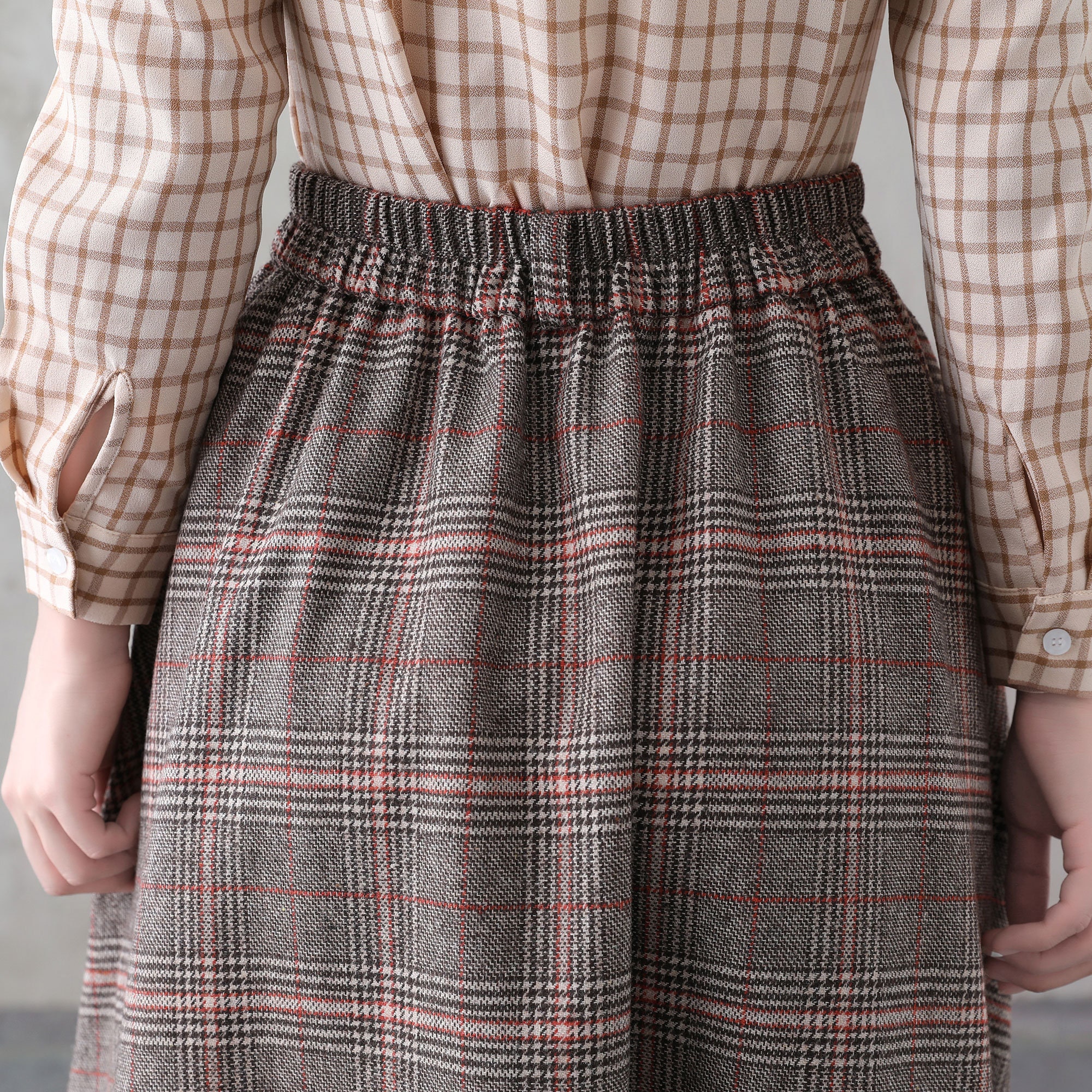 【BAON】Rooming Check Wool Banding Pleated Long Skirt Amazon.com: BDQING Women's High Waist Pleated Long Accordion