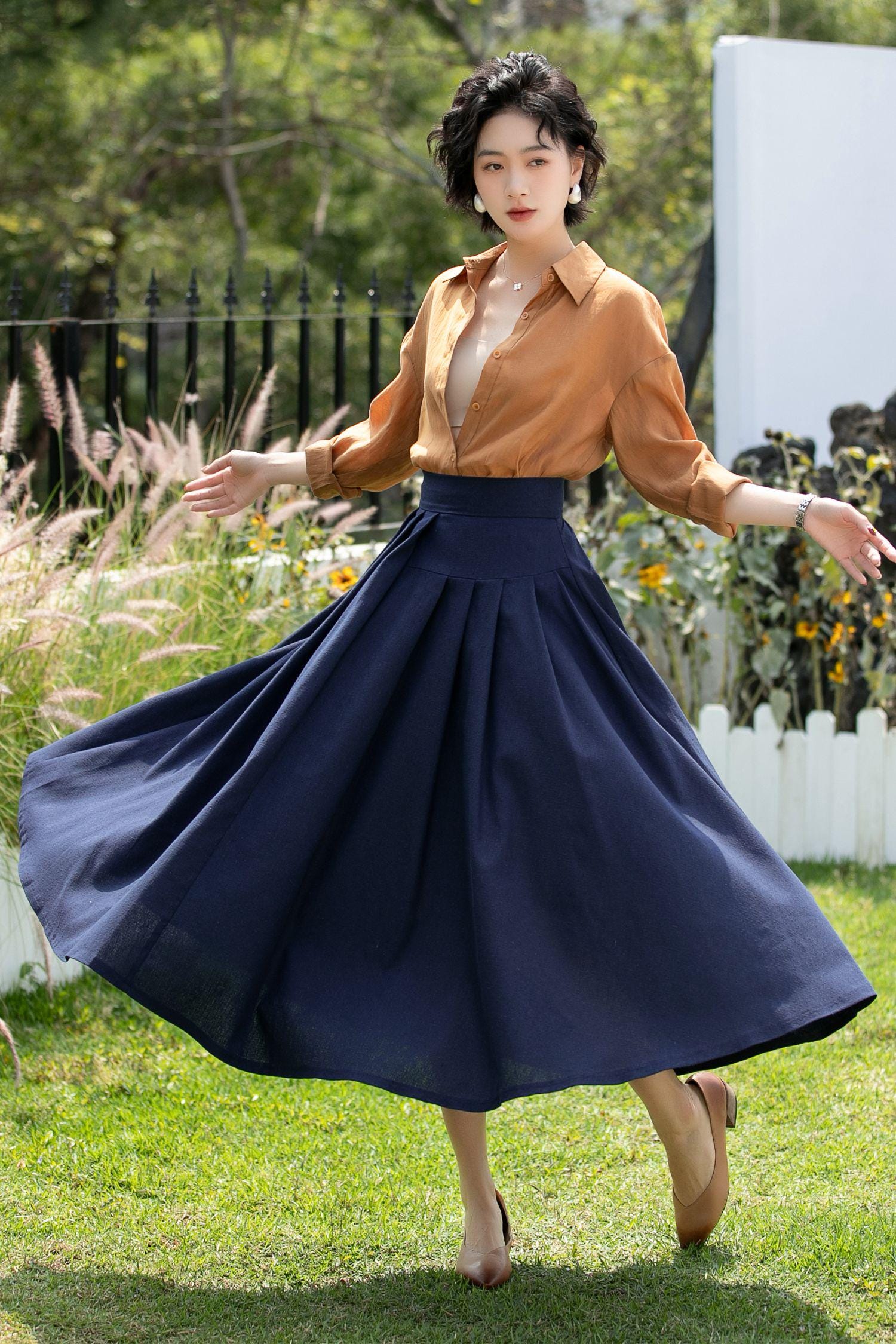 L'Appartement 美品 Navy Maxi Skirt 36 L'Appartement 美品 Navy Maxi