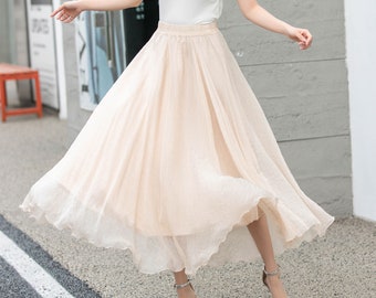 Xiaolizi Chiffon Skirt, Boho Maxi Skirt, Chiffon Womens Skirt, Beach Chiffon Skirt, Summer Swing Pleated Circle Skirt, Long Dance Chiffon Skirt 4280 Xiaolizi Chiffon Skirt, Boho Maxi Skirt, Chiffon Womens Skirt, Beach Chiffon Skirt, Summer Swing Pleated Circle Skirt, Long Dance Chiffon Skirt 4280