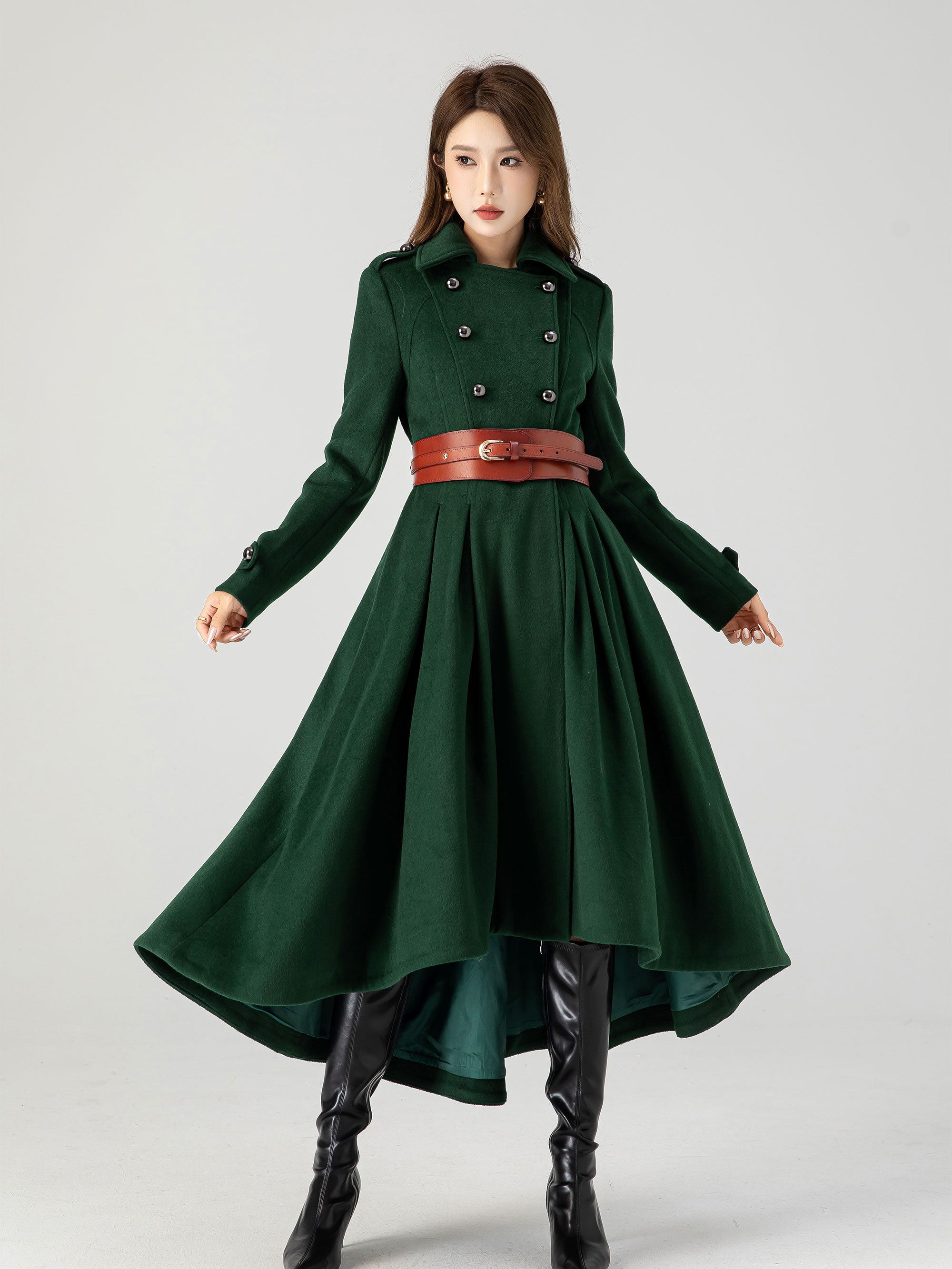 UNUSED × NIUKU WOOL GOWN COAT green UNUSED UNUSED×NIUKU WOOL COAT UNUSED × NIUKU WOOL GOWN COAT