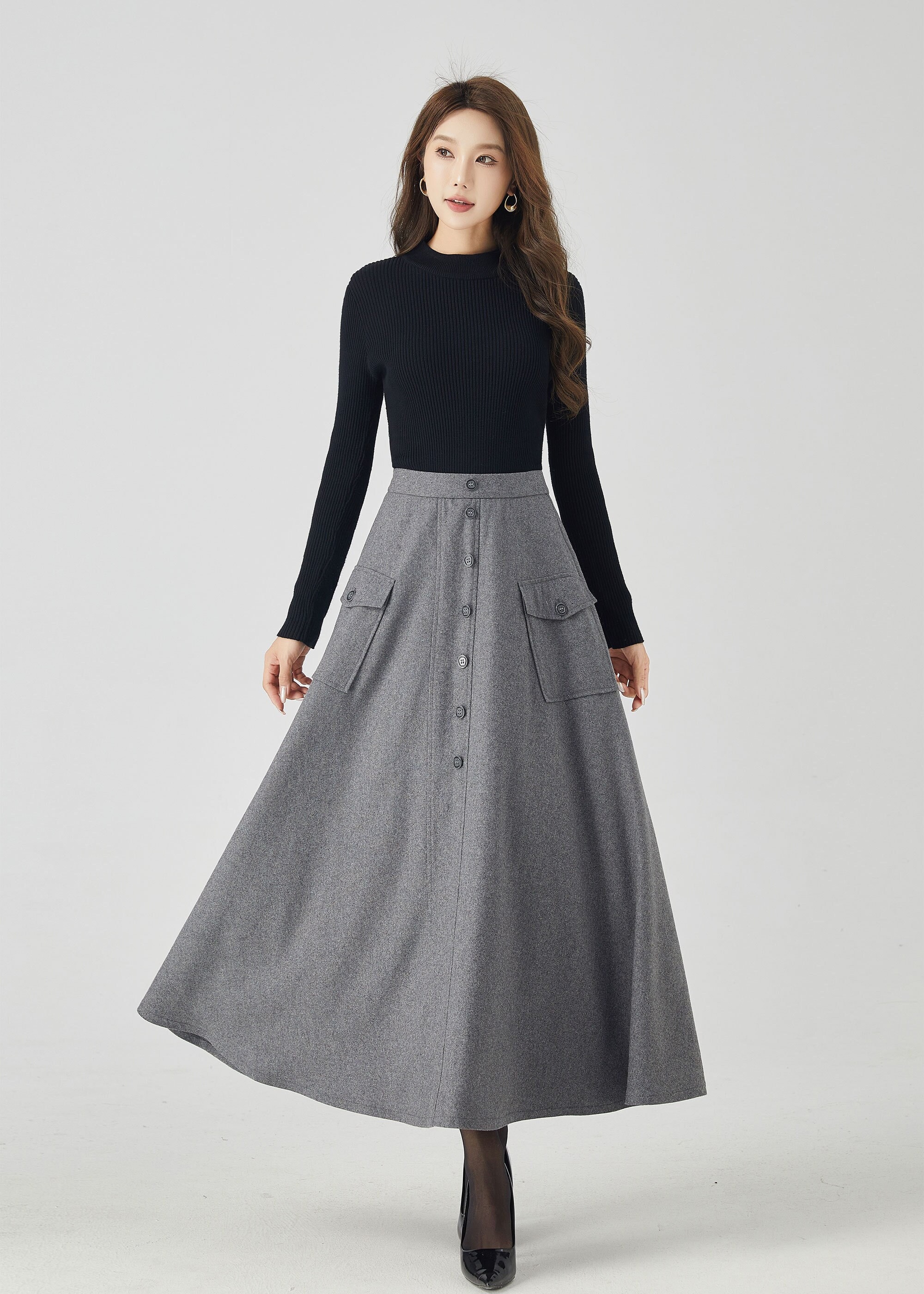 【THE MOZZ】West Wool Skirt THE MOZZ】West Wool Skirt